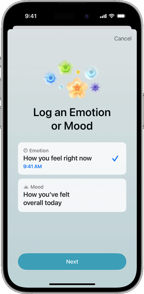 apple mental health app interface